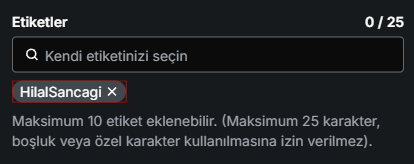 Yayında HilalSancagi tag kullanımı